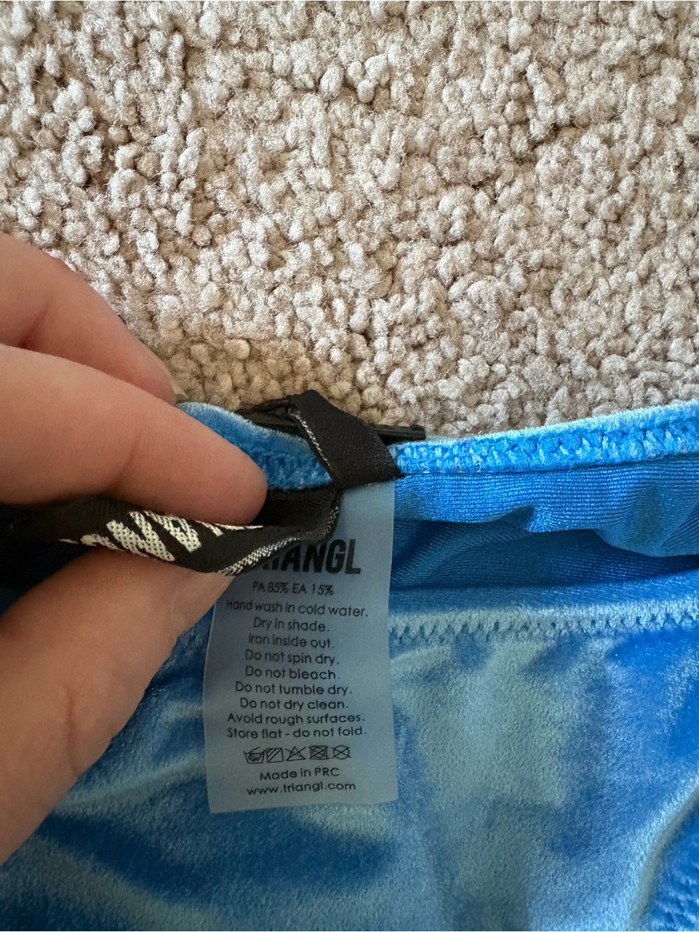 Triangl Blue Velvet Bikini Set - Picture 3 of 5